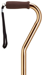Adjustable Offset Bronze Walking Cane Adjustable Offset Bronze Walking Cane