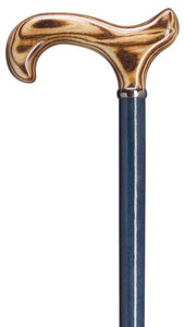 Men's Blue Jeans Scorched Derby Handle Walking Cane Men's Blue Jeans Scorched Derby Handle Walking Cane