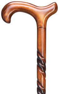 Men's Triple Twist Spiral Derby Walking Cane