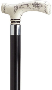 Antique Scrimshaw Duke Of Wellington Fritz Handle