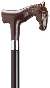 European Horse Head Fritz Handle-Brown European Horse Head Fritz Handle-Brown