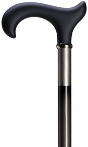 Soft Touch Ergonomic Handle Metallic Black Walking Cane Soft Touch Ergonomic Handle Metallic Black Walking Cane