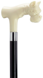 Decorative European Bull Dog Head Ivory Derby Handle Cane Decorative European Bull Dog Head Ivory Derby Handle Cane