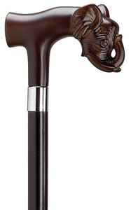 Brown Elephant Handle Walking Cane Brown Elephant Handle Walking Cane