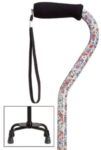 Ladies Wildflowers Print Quad Cane Ladies Wildflowers Print Quad Cane