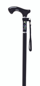 Black Hummingbird Floral Print Adjustable Walking Cane Black Hummingbird Floral Print Adjustable Walking Cane