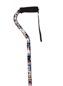 Dogs Print Offset Handle Adjustable Shaft Walking Cane Dogs Print Offset Handle Adjustable Shaft Walking Cane