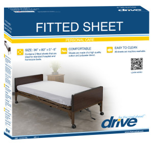 Drive Medical Hospital Bed Linen Kit-2 Fitted White Sheets