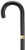 Solid  Northern Ash Men's Crook Handle with Gold plated Band Black Finish Walking Cane