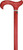 Vibrant Red Derby Walking Cane With Ash Wood Shaft and Silver Collar