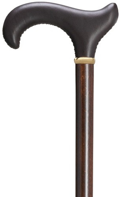 Hand Stitched Genuine Leather Derby Handle Cane