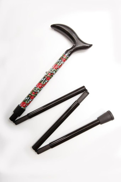 NuFritz Rose Garden Ladies Folding Carbon Fiber Cane