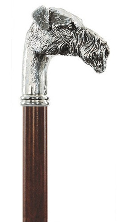 Silver Plated Fox Terrier Dog Cane