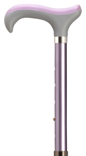 Ladies Soft Grip Handle Mini Adjustable Walking Cane-Lilac