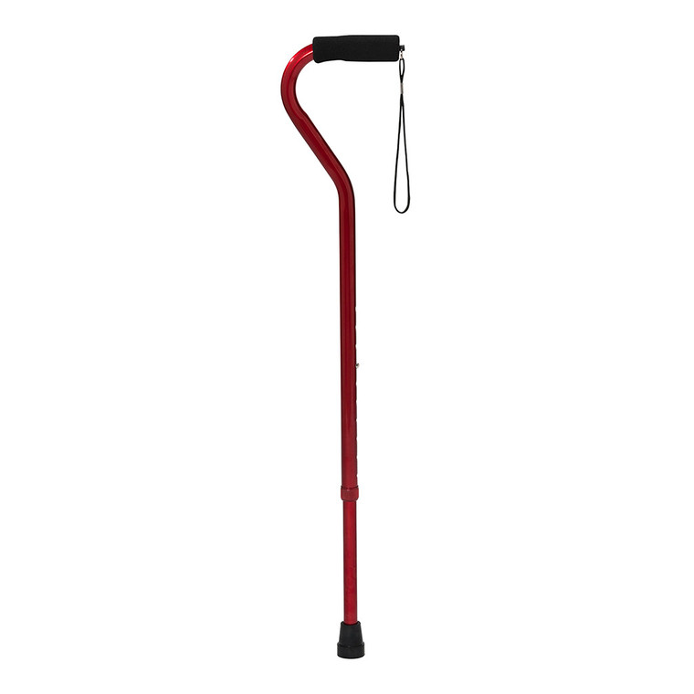 Drive Medical Offset Handle Aluminum Adjustable Cane-Vibrant Holiday Red