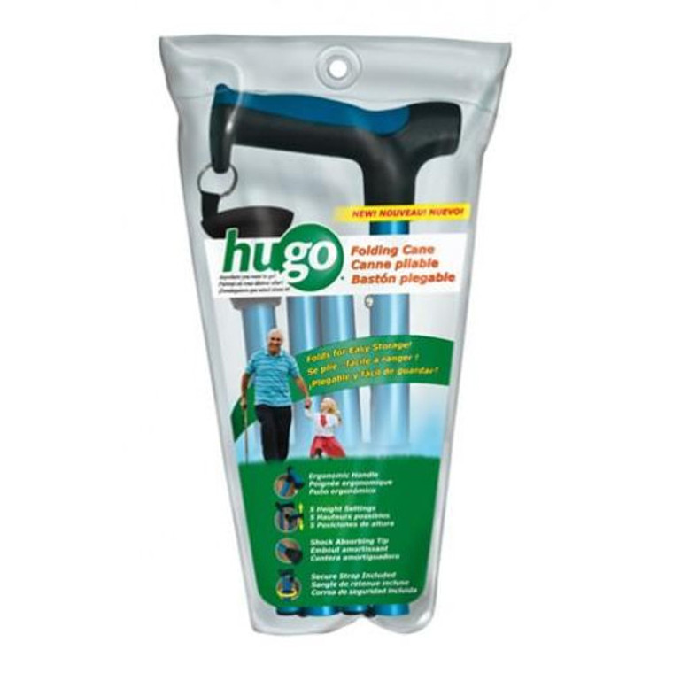 Hugo Ergonomic Handle Adjustable Folding Shaft Walking Cane-Aquamarine Blue