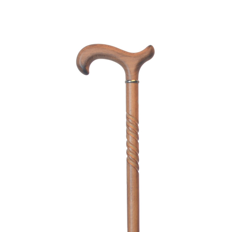 Men's Triple Twist Scorched Spiral Derby Walking Cane