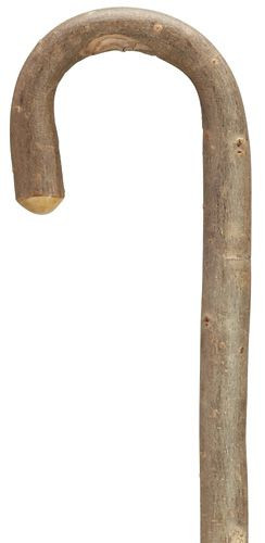 Mens Rustic Solid White Ash Crook Handle Walking Cane