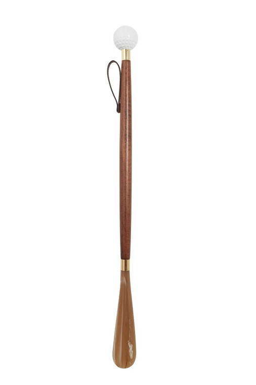 White Golf Ball and Maple Wood Shaft with Horn Tongue 22" long Shoehorn