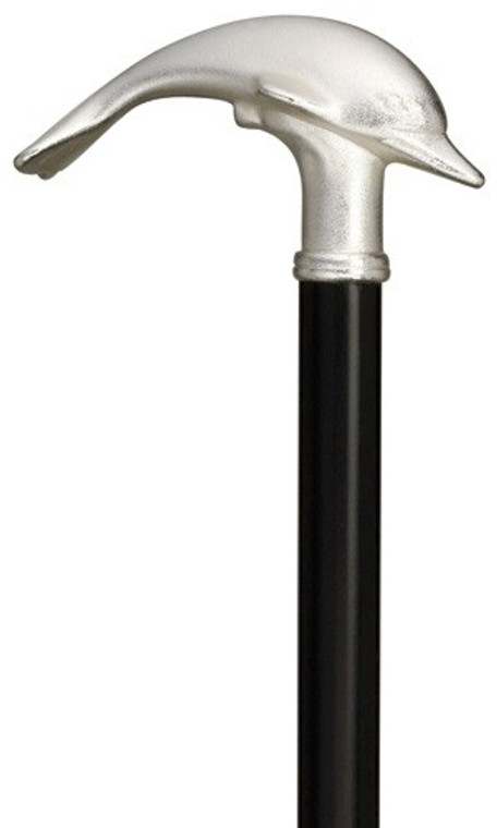 Chrome Plated Dolphin Head Walking Cane