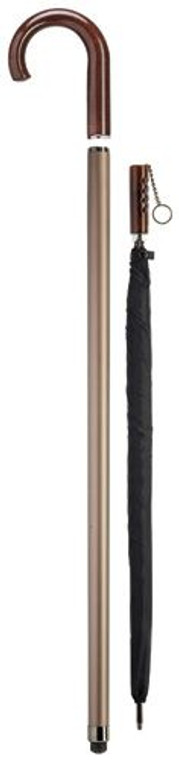 Crook Handle Walking Cane With Hidden Umbrella Crook Handle Walking Cane With Hidden Umbrella