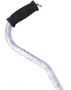 Adjustable Offset Flower Garden Walking Cane