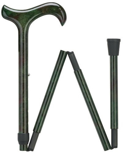 Ladies Green Carbon Fiber Folding Cane