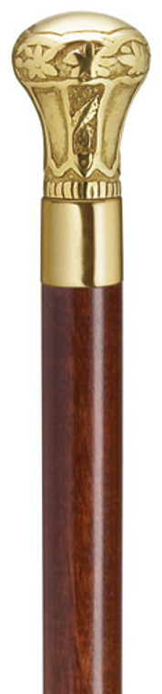 Regal Brass Knob Handle Walnut Shaft Walking Cane