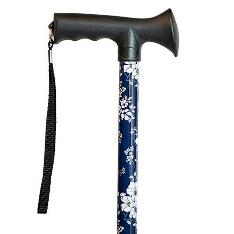 Blue Moonflower Ladies Adjustable Cane