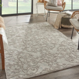 Nourison Damask DAS01 Ivory/Gray