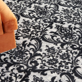 Nourison Damask DAS02 Black/White