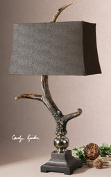 Uttermost Stag Horn Dark Shade Table Lamp