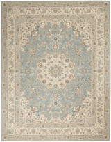 Nourison Living Treasures LI15 Aqua/Ivory