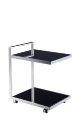 Pasargad Luxe Collection Glass & Steel Serving Table