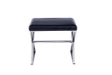 Pasargad Luxe Collection Faux Leather Bench, Black