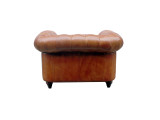 Pasargad Home Genuine Leather Chester Bay Tufted Chair