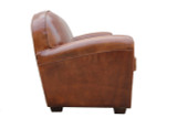 Pasargad Paris Club Genuine Leather Loveseat Tufted Sofa