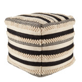 Jaipur Living Mandolin-Meknes MDL01 Black Indoor/Outdoor Pouf