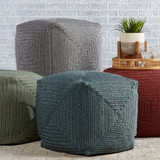 Jaipur Living Montauk-Bridgehampton MOT02 Light Gray Indoor/Outdoor Pouf