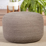 Vibe by Jaipur Living Saba Solar-Santa Rosa SAS13 Light Gray Indoor/Outdoor Pouf