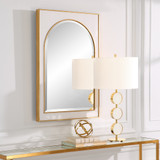 Uttermost Crisanta Gloss White Arch Mirror