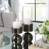 Uttermost Tilston Gunmetal Candleholders, Set/2