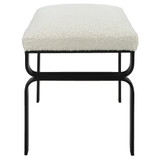 Uttermost Diverge White Shearling Small Bench