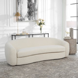 Uttermost Capra Art Deco White Sofa