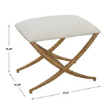 Uttermost Expedition White Fabric Small Bench