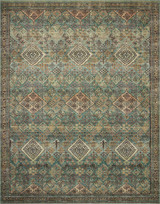 Magnolia Home Sinclair SIN-03 Turquoise/Multi Washable Rug by Joanna Gaines