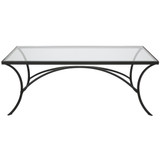 Uttermost Alayna Black Metal & Glass Coffee Table