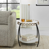 Uttermost Chainlink White Marble Side Table