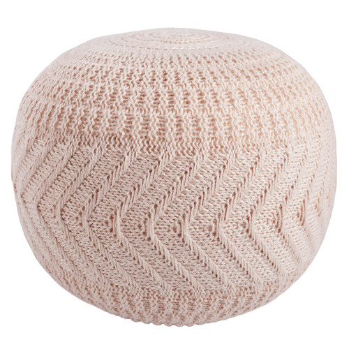 Vibe by Jaipur Living Sitka-Lucille SIT07 Light Blush Indoor Pouf