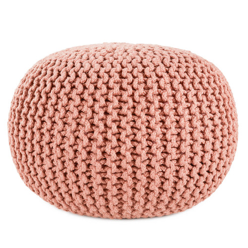 Vibe by Jaipur Living Spectrum Rays-Asilah SMR04 Blush Indoor/Outdoor Pouf